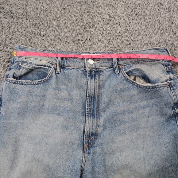 Mother Jeans Women 34 Blue Distressed High Waisted Tunnel Vision Sneak Baggy Y2k - Picture 6 of 10